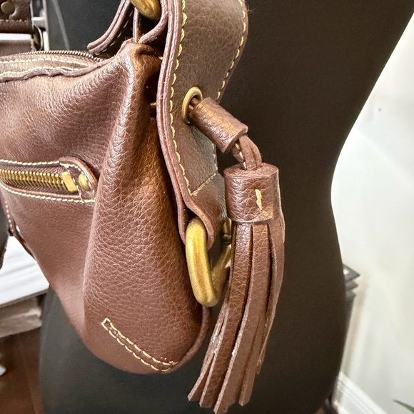 Vintage Nine West Vegan Leather Chocolate Y2K Structured Shoulder Purse - Picture 7 of 11